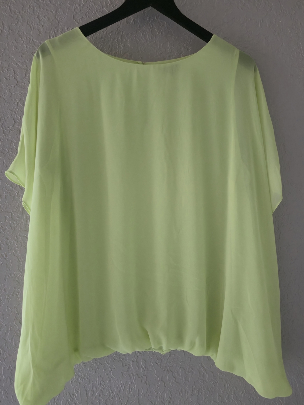 Vince Camuto Lime Green Batwing Sheer Top 1x